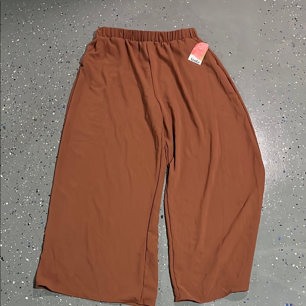 Vibrant orange Wide-Leg Pants with pockets